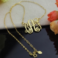 Gold Script Initial Necklace