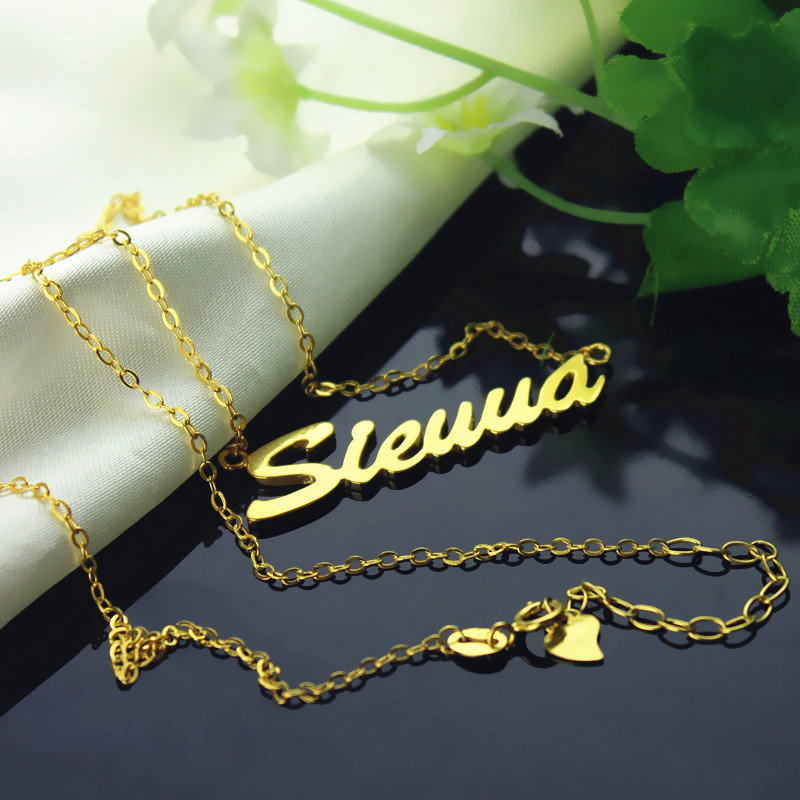 Gold Script Necklace