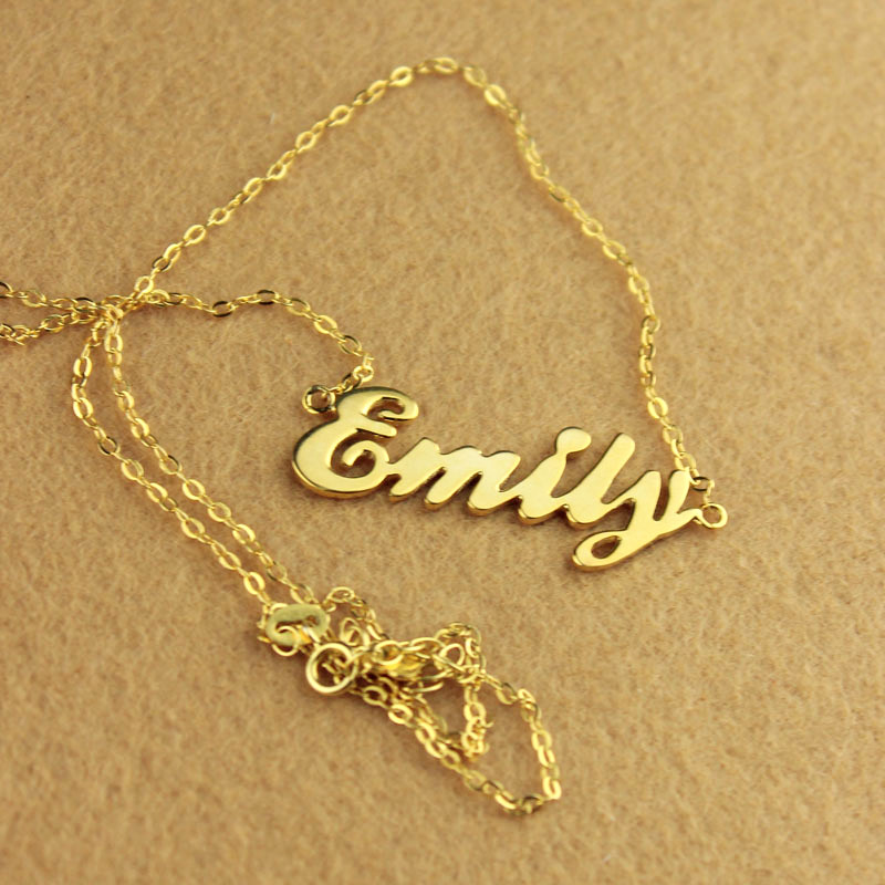 Gold Script Necklace
