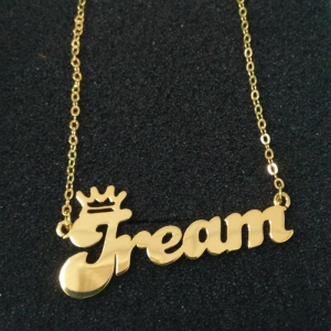 Custom Name Necklace with Crown Sterling Silver