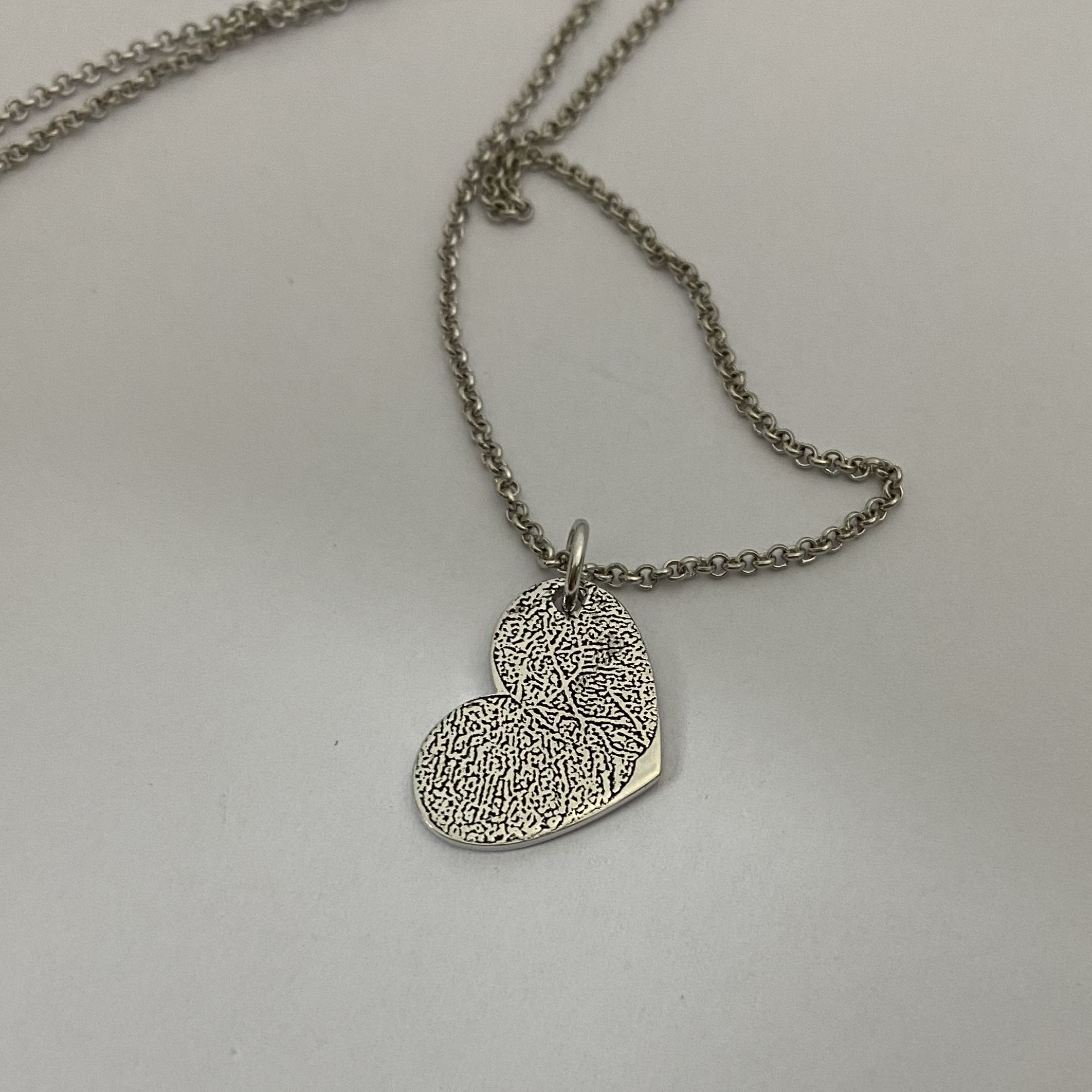 Personalized 2 Fingerprint Heart Necklace