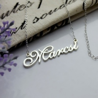Personalized Anniversary Nameplate Necklace Sterling Silver