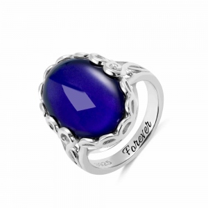 Customized Changing Color Mood Stone Ring Sterling Silver