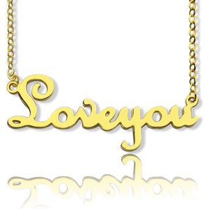 Personalized Cursive Name Necklace 18K Gold Plated