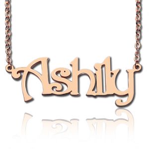 Rose Gold Harrington Name Necklace