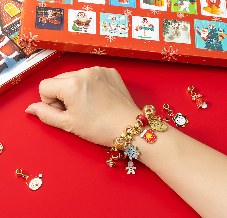 DIY Christmas Advent Calendar Bracelets Blind Box Set Gift Box