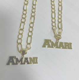 Personalized Hip Hop Name Necklace for Man Flat Chain