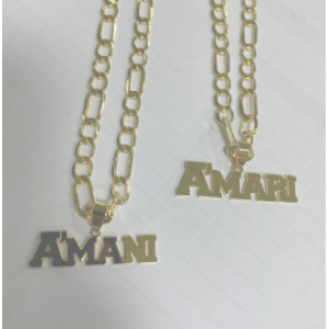 Personalized Hip Hop Name Necklace for Man Flat Chain