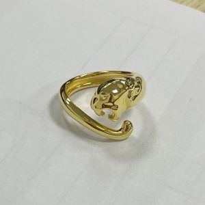 Panther Ring Adjustable Sterling Silver and Brass