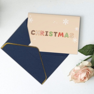 Gold-edged Pearlescent Paper Greeting Card