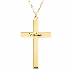 Personalized Cross Name Necklace Sterling Silver