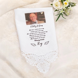 Personalized Memorial Handkerchief with Photo of Passed Away Family Members, Remembrance Loving Memory Handkerchief, Gift for Bride/Groom