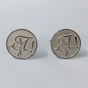 Cool Men's Cufflinks with Monogram Initial 18k Gold Plated