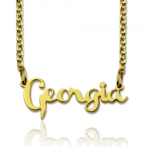 Personalized Celebrity Name Necklace Gold Plated Silver