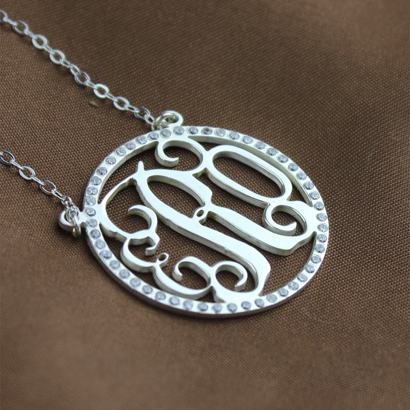Silver Monogram Necklace