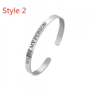 Personalized Cuff Bangle Bracelet Special Gift Stainless Steel