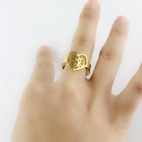 heart monogram ring