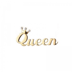 Personalized Queen Crown with Birthstone Necklace Sterling Silver