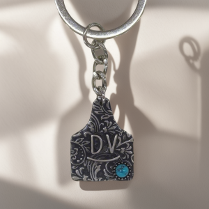 Personalized Cattle Tag Keychain, Cowgirls Turquoise Jewelry, Gift for Mom/Girlfriend/Daughter/Friend