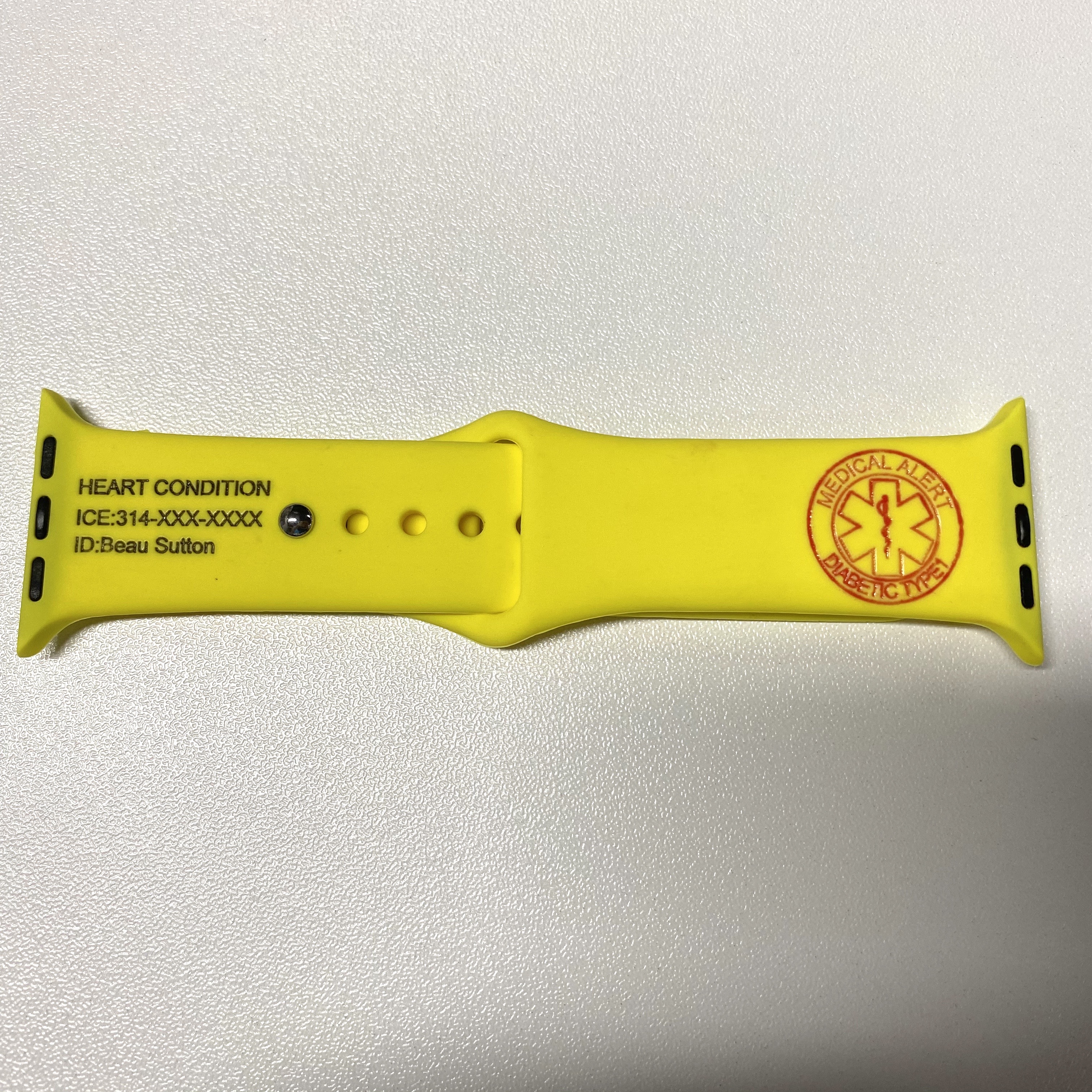 Customized Medical Alert Apple Watch Band with Sign not Required