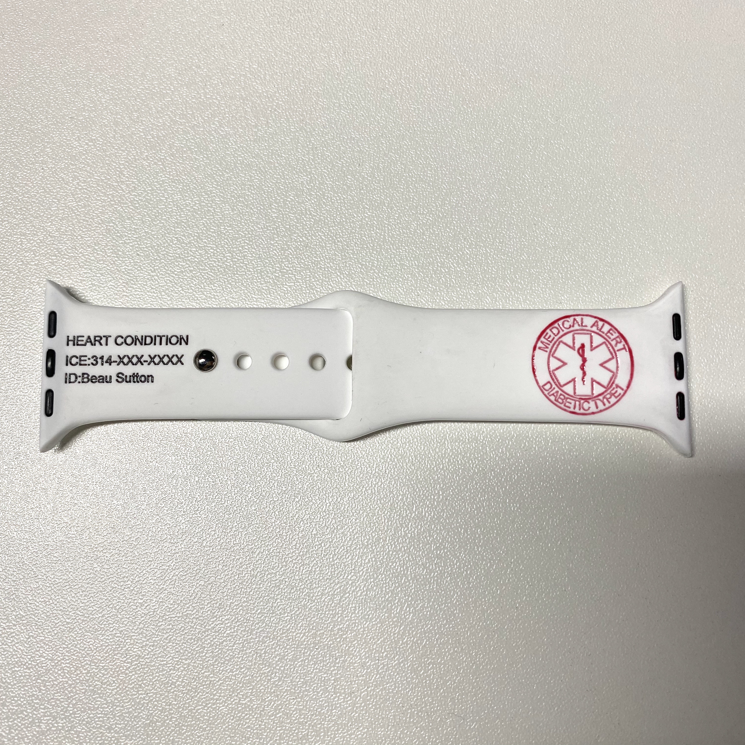 Customized Medical Alert Apple Watch Band with Sign not Required