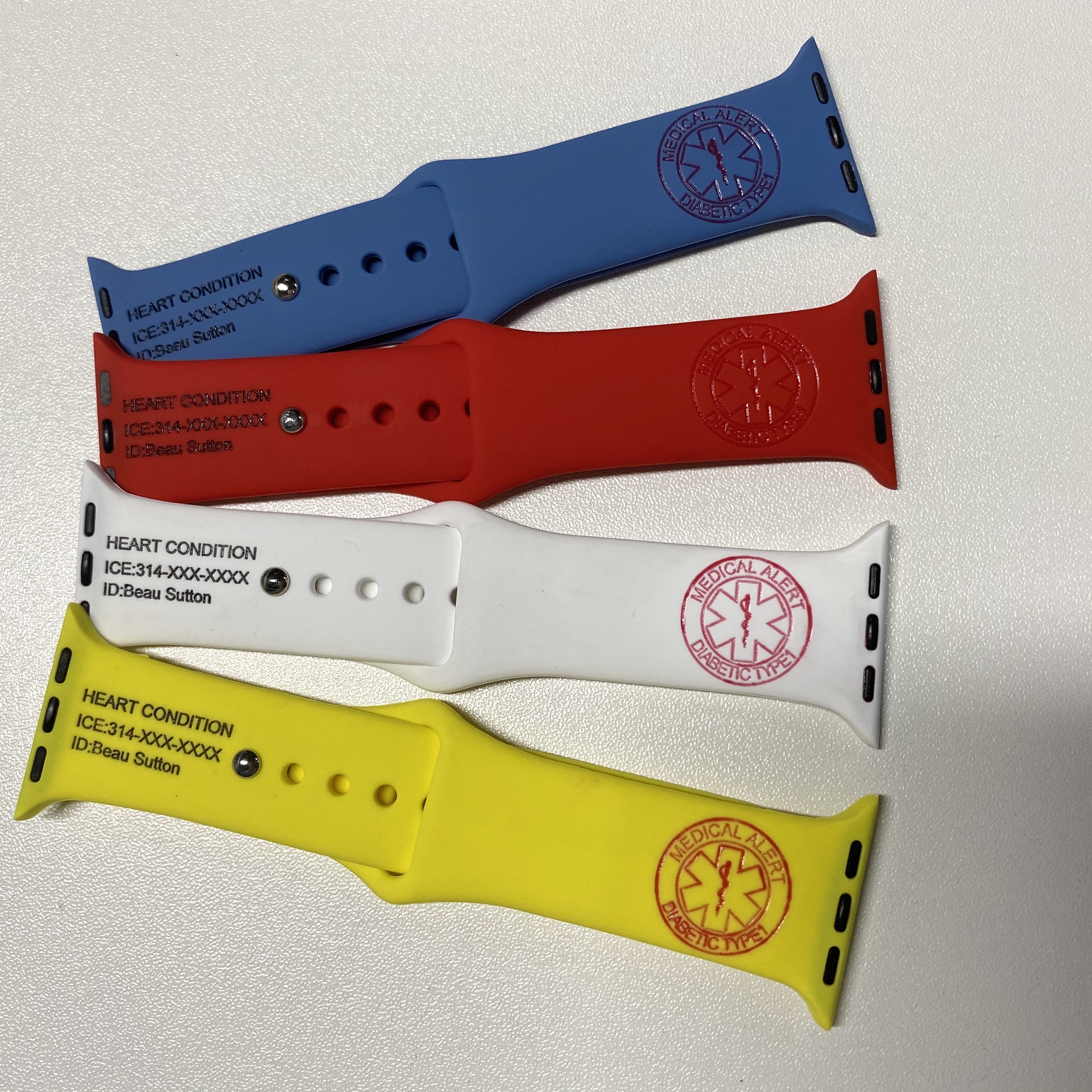 Customized Medical Alert Apple Watch Band with Sign not Required