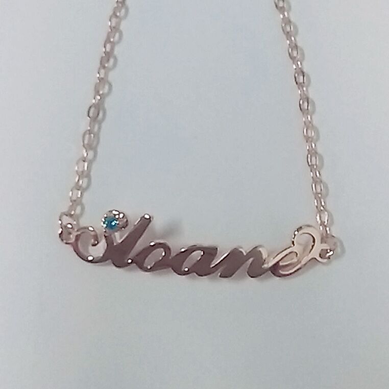 Sterling Silver Carrie Name Bracelet With Birthstone