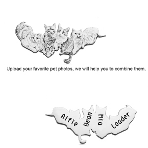 Personalized Pet Photo-engraved Keychain in Sterling Silver