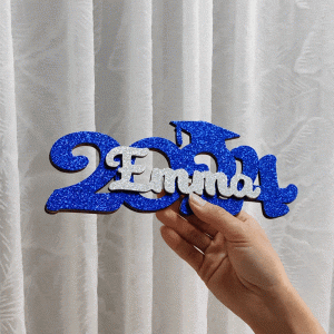 Custom 2024 Glitter Graduation Photo Prop, Wooden Graduation Sign with Name Senior Party Decoration/Dormitory Decoration, Graduation Gift