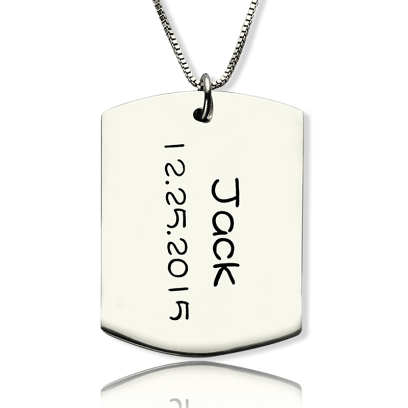 monogram dog tag necklace