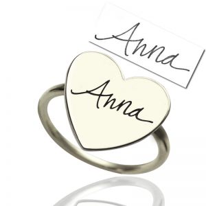 Personalized Signature Ring Handwriting Sterling Silver