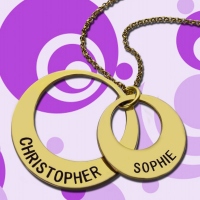 Engraved Ring Gold Mother Necklace