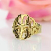 Personalized Hand Drawing Monogrammed Ring Gift