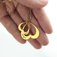 Heart in Heart Name Pendant In Gold