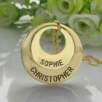 Engraved Ring Gold Mother Necklace