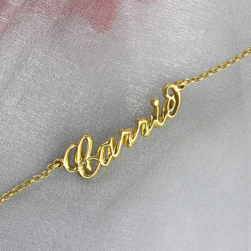 Custom Women's Name Bracelet 18k Gold Plated