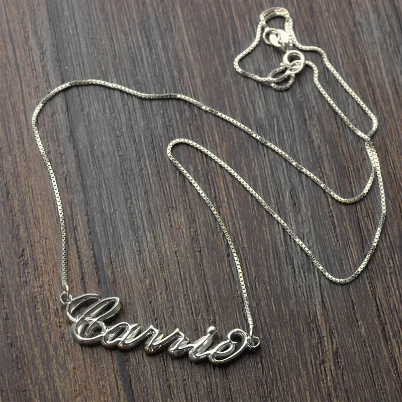 Personalized 3D Carrie Name Necklace Sterling Silver
