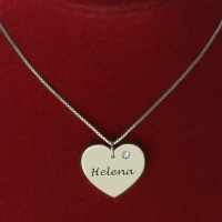 Simple Heart Name Necklace with Birthstone