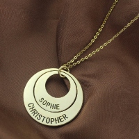 Engraved Ring Gold Mother Necklace